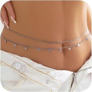 🆕Women Silver Belly Waist Chain Body Chain Jewelry Chain Bra Lingerie